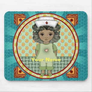 Little Black Girl Nurse Mouse Pad