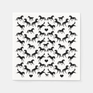 Little Black Horses Paper Napkins