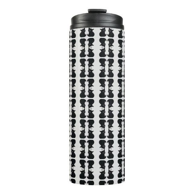 Little Black kitten pattern  Thermal Tumbler (Front)