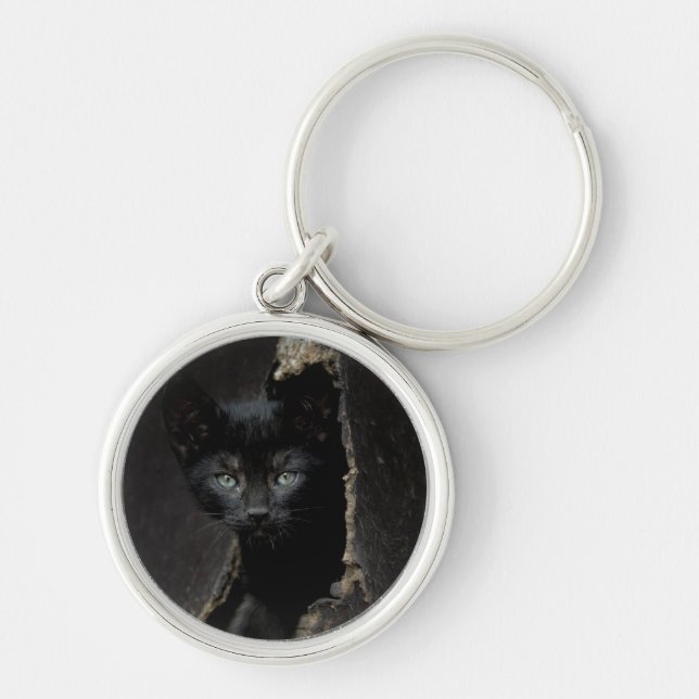 Little Black Kitty Key Ring (Front)