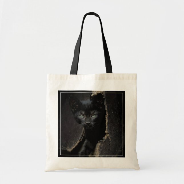 Little Black Kitty Tote Bag (Front)