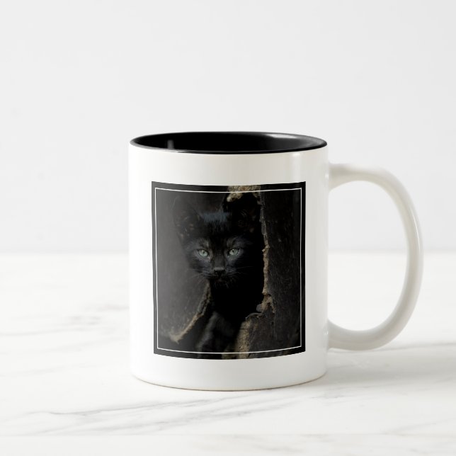 Little Black Kitty Two-Tone Coffee Mug (Right)
