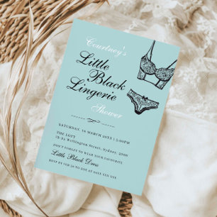 Little black lingerie turquoise black lace  invitation