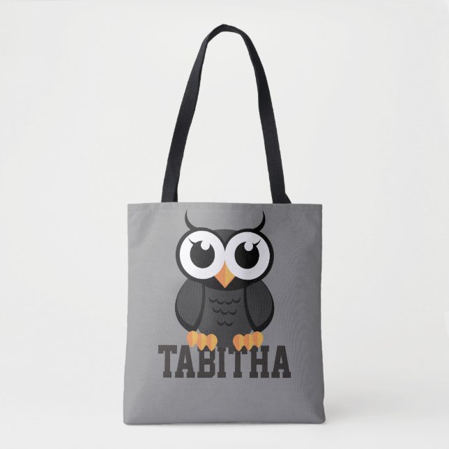 "Little Black Owl" Tote Bag (Front)