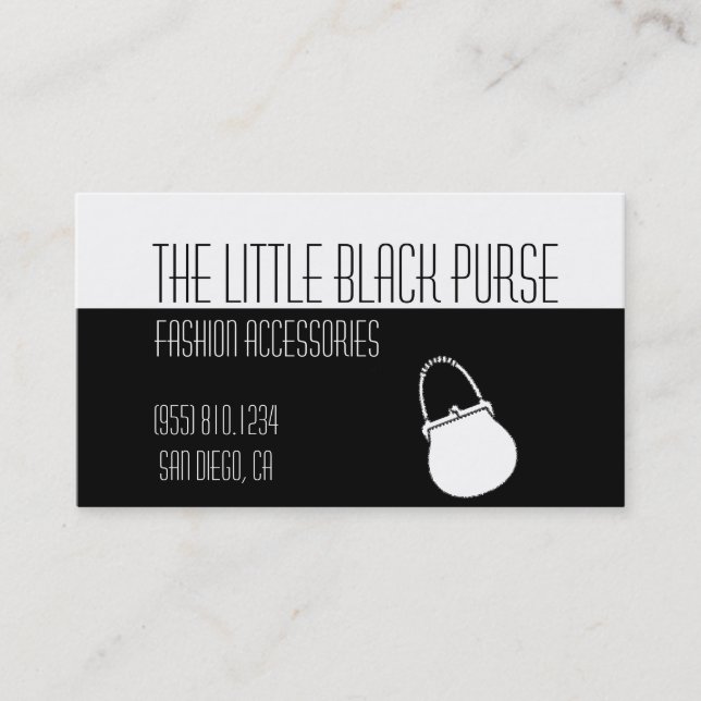 Little Black Purse - Customisable! Business Card (Front)
