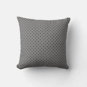 Little Black Stars on Gray Throw Pillow