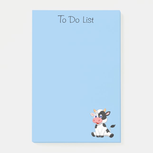 Little Black & White Bull Post-it® Notes 4 x 6 (Front)