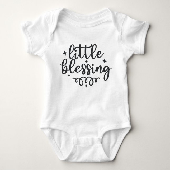 Little Blessing Baby Announcement Bodysuit (Front)