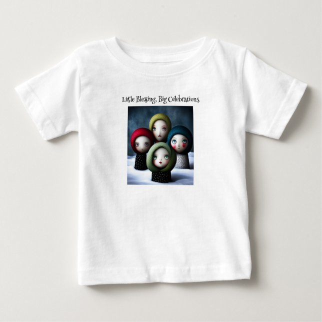 Little Blessing, Big Celebrations Baby T-Shirt (Front)