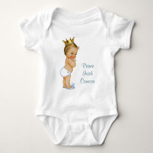 Little Blonde Prince Personalised Baby Bodysuit