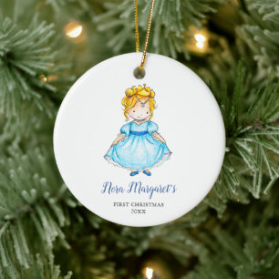 Little Blonde Princess Personalized Simple Girl Ceramic Ornament
