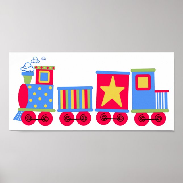 Little Blue and Red Train Poster (Front)
