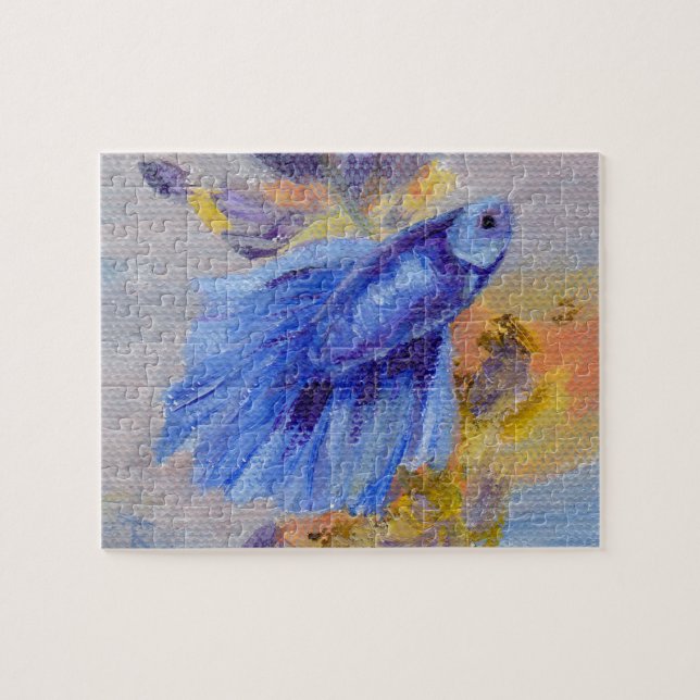 Little Blue Betta Fish Jigsaw Puzzle (Horizontal)