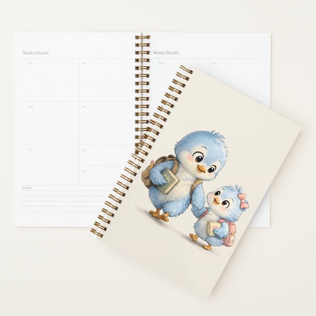 Little Blue Bird Daily Planner Notebook (Display)