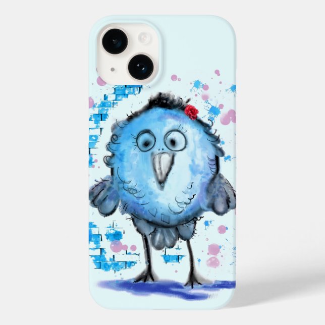 Little Blue Bird Funny iPhone Case (Back)