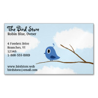 Little Blue Bird On A Tree Branch
