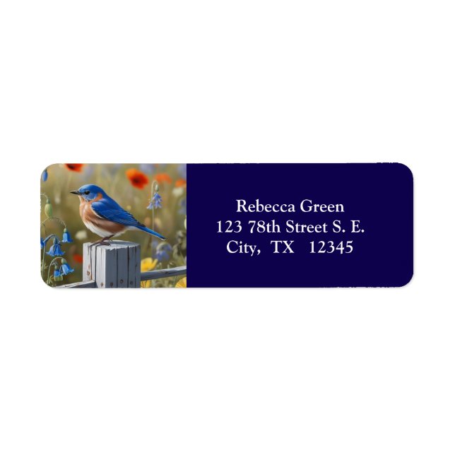 Little Blue Bird Return Address Label (Front)