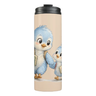 Little Blue Bird Siblings Thermal Travel Tumbler