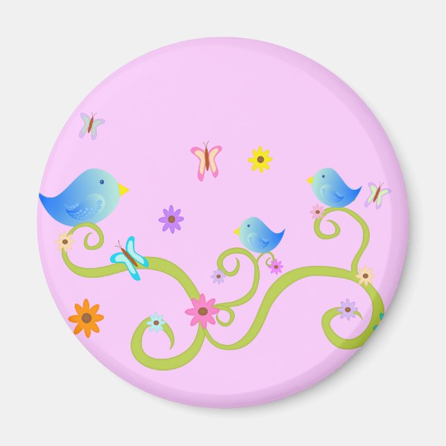Little Blue Birdies Magnet (Front)