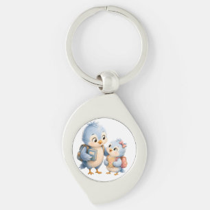 Little Blue Birds Premium Keychain