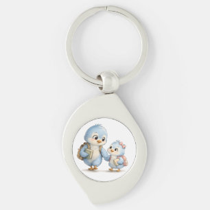 Little Blue Birds Premium Keychain