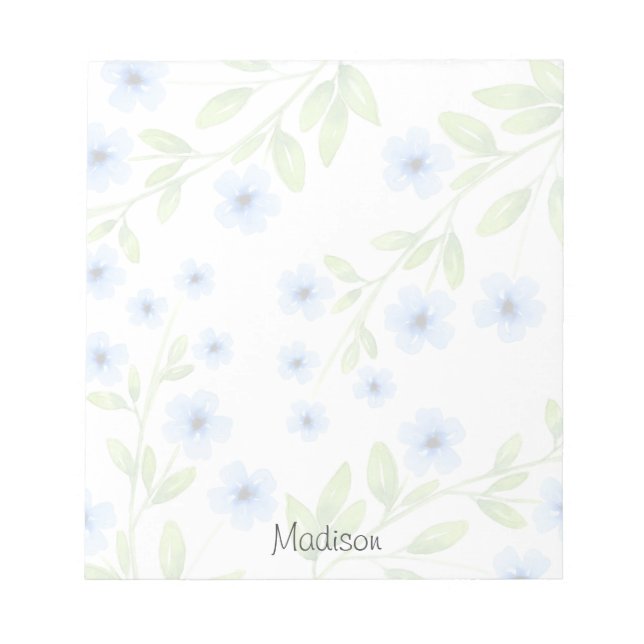 Little Blue Blossoms  Notepad (Front)