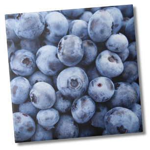 Little Blue Blueberries - Fruit Print Ceramic Tile