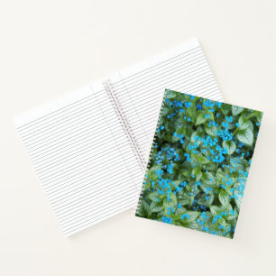 Little Blue Brunnera Flowers Floral Notebook