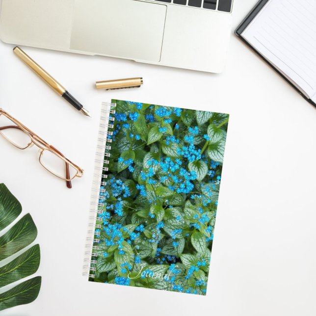 Little Blue Brunnera Flowers Floral Notebook (In Situ)