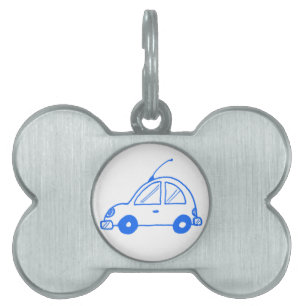 Little blue car pet ID tag