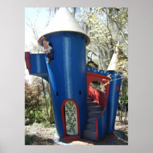 Little Blue Castle Canvas Poster