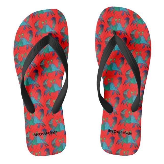 Little Blue Crab Pattern Thongs (Footbed)