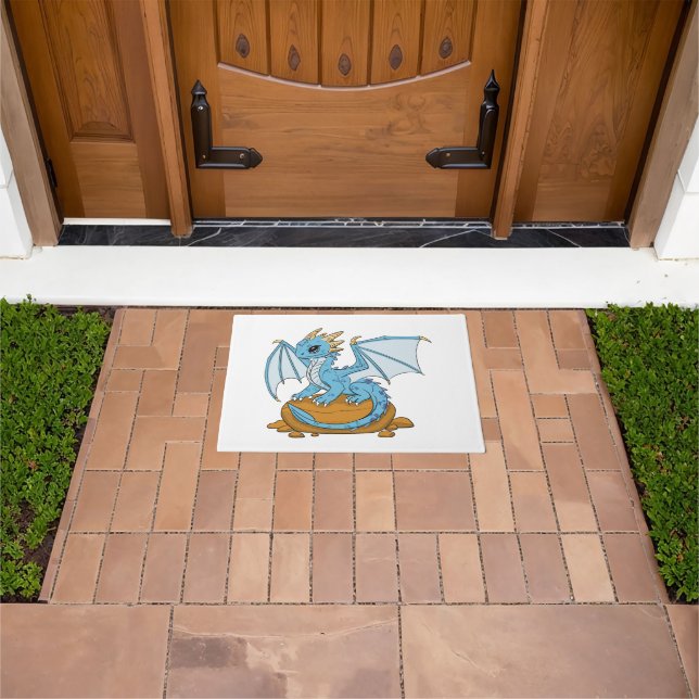 Little Blue Dragon Doormat (Outdoor)
