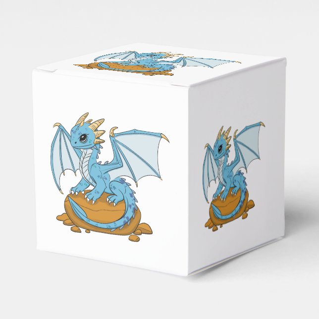 Little Blue Dragon Favour Box (Front Side)