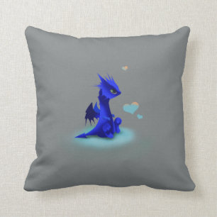 Little blue dragon of love cushion
