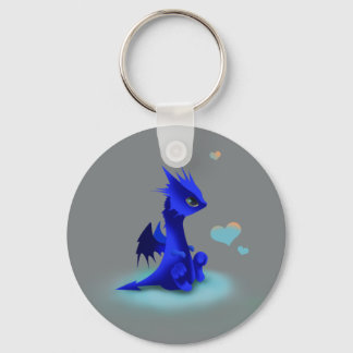 Little blue dragon of love key ring