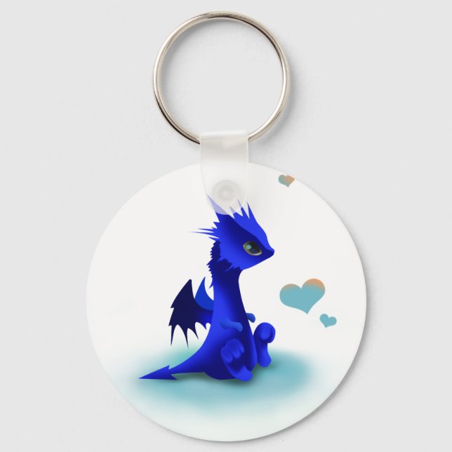 Little blue dragon of love keychain (Front)