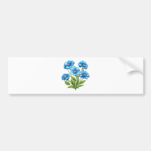 Little Blue Flowers Bumper Sticker