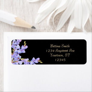 Little Blue Flowers  Return Address Label