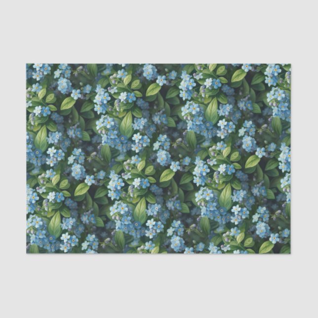 Little Blue Flowers Tissue Paper (Front)
