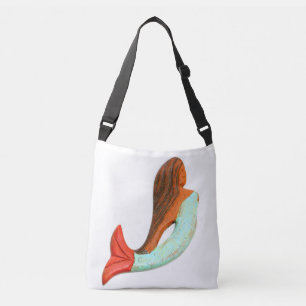 little blue mermaid white crossbody bag