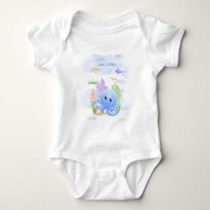 Little Blue Octopus Baby Bodysuit