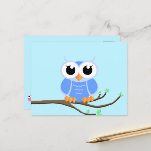 Little Blue Owl - Blank Postcard