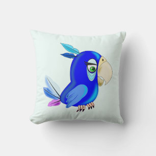Little Blue Parrot Cushion