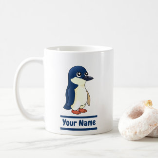 Little Blue Penguin cartoon with custom text Coffee Mug