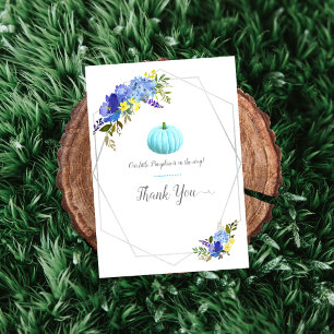 Little Blue Pumpkin Baby Shower Thank You Card