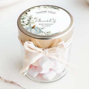 Little Blue Pumpkin Baby Shower Thank You Favour Classic Round Sticker