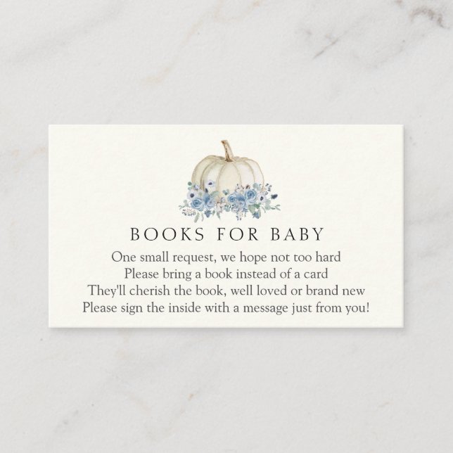 Little Blue Pumpkin Books for Baby  Enclosure Card (Front)