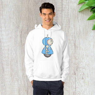 Little Blue Robot Mens Hoodie