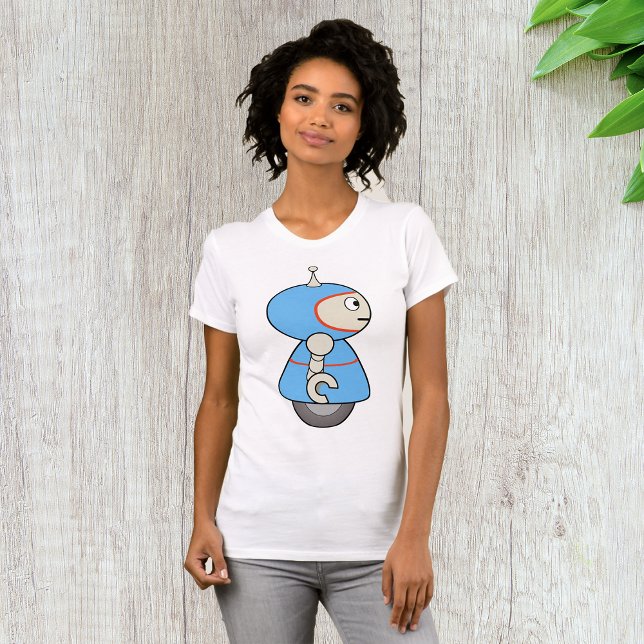 Little Blue Robot Womens T-Shirt (Creator Uploaded)